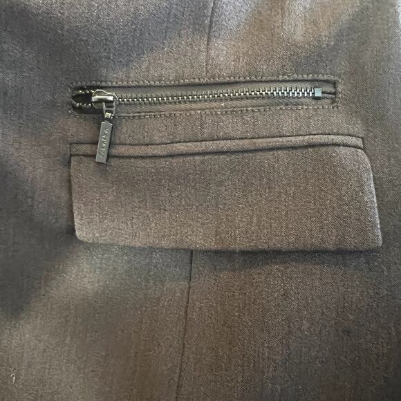 CK Calvin Klein Women's Professional Brown Stretch Blazer, Zip Pockets, Size 10 - Picture 5 of 13